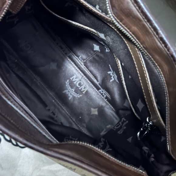 Gorgeous EUC- MCM Marble Visetos Crossbody-Tan/Brown Coated Canvas-Leather Trim - Picture 8 of 17